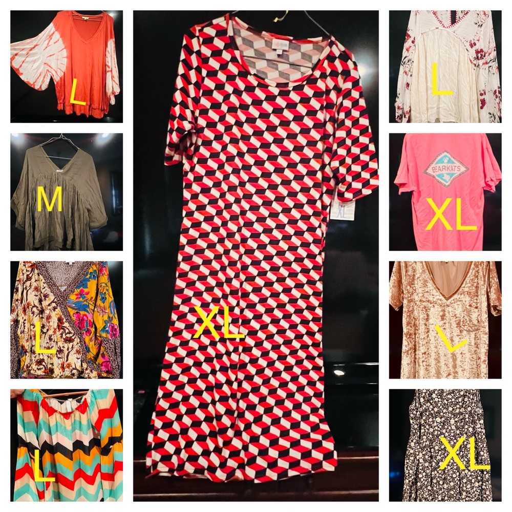Sizes on picture. Each item is $20 if you buy multiples they are $15.
